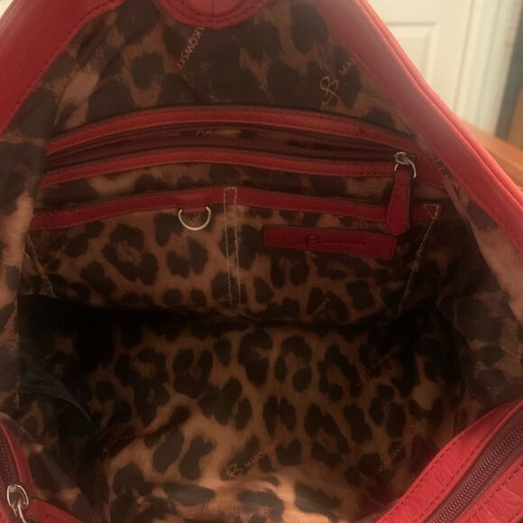 Makowsky red leather and zebra bag - Picture 3 of 5